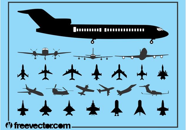 Aircraft Silhouette Set - Free vector #162513