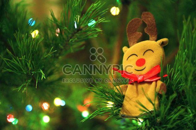 A deer toy in the branches of spruce, new year, Christmas composition - бесплатный image #182603