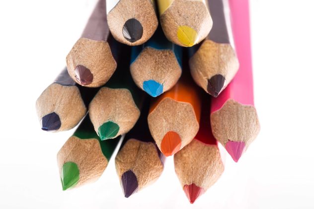 colored pencils on white - image gratuit #182903 