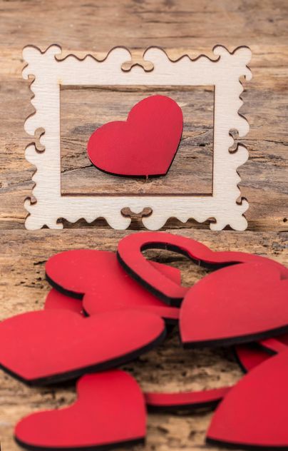 Red wooden hearts - Free image #183013