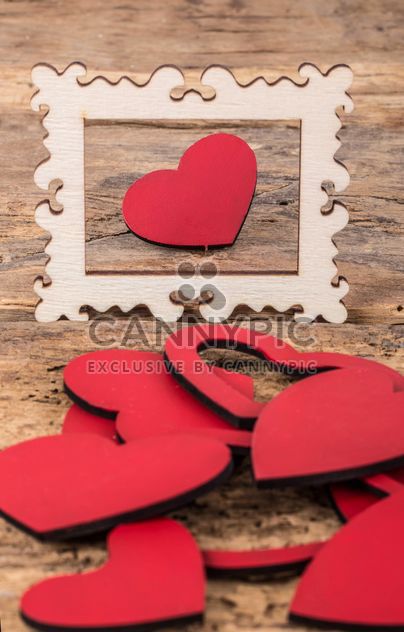 Red wooden hearts - image #183013 gratis