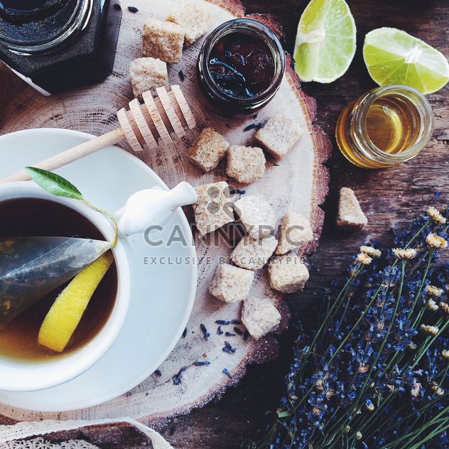 Tea with lemons and honey - Free image #183233