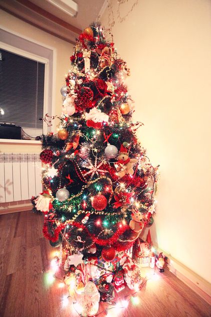 Decorated Christmas tree in room - Free image #183933