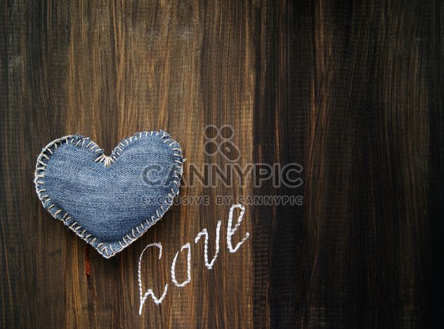 denim heart and inscription love - Free image #183953