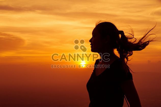 Women silhouette on Sunset background - бесплатный image #184283
