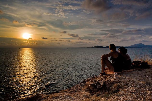 #iloveocean, #Sea, #sunset, #couple - Free image #185653