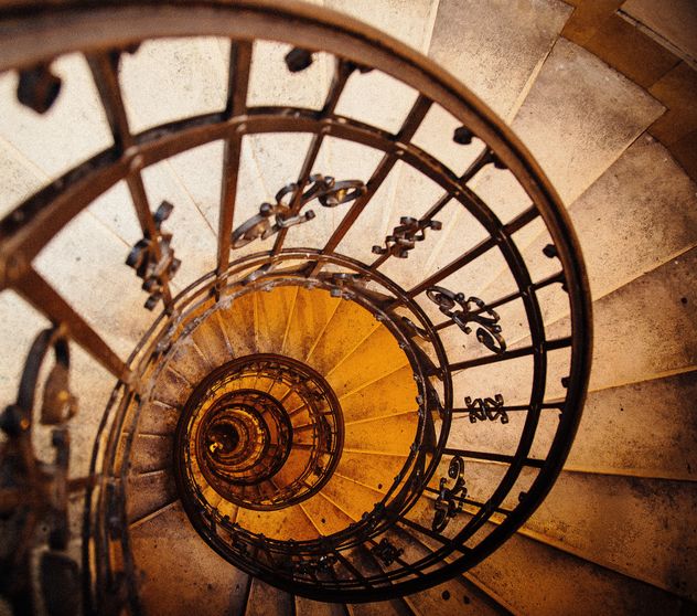 Upside view of a spiral staircase - Free image #186233