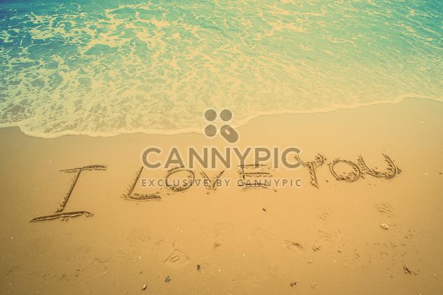 Text I love you on the sand - бесплатный image #198023