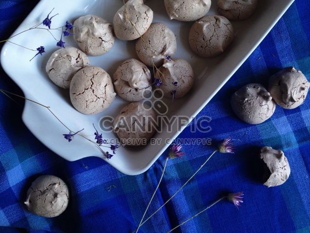 Homemade cookies on blue background - image #198873 gratis
