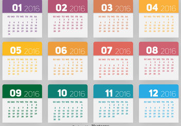 2016 calendar - vector gratuit #199293 