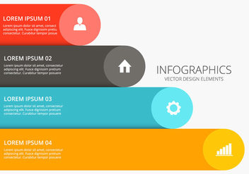Colorful infographic design vector - vector gratuit #201373 