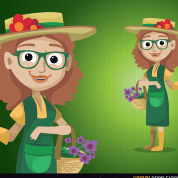 Gardener Woman Vector Character - Free vector #202433