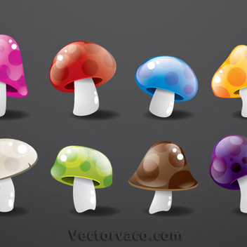 Free Vector Mushroom Pack - Kostenloses vector #202613