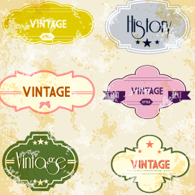 Retro Vintage Vector Labels 20 - vector #203103 gratis