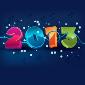 Happy New Year 2013 Illustration 1 - Free vector #203393