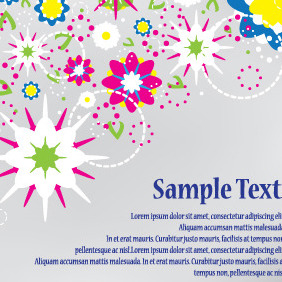 Abstract Flowers Design Vector Card - Free vector #204023