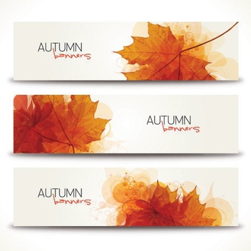 Minimal Autumn Banners - vector gratuit #205333 
