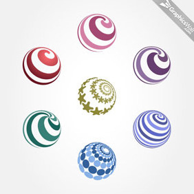 7 Spiral Vector Spheres - бесплатный vector #209273