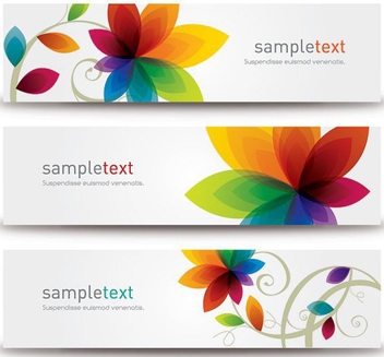 Flower Banners - Free vector #209583