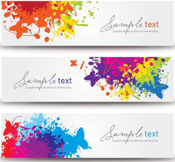 Splashed Banners - Free vector #210643