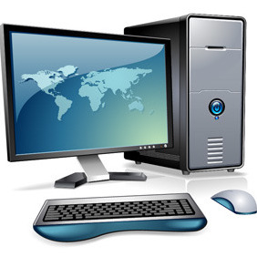 Computer With LCD Monitor - Free vector #211993