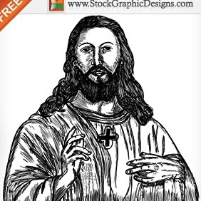 Jesus Christ Hand Drawn Free Vector - Free vector #212013