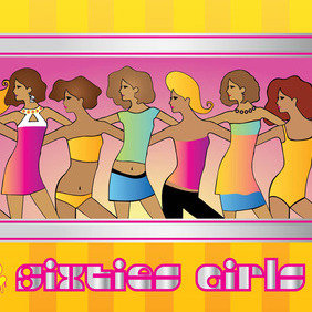 Sixties Girls Vectors - Free vector #215393
