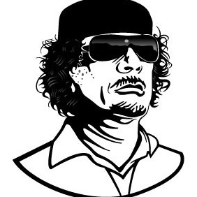 Colonel Gaddafi Portrait - vector gratuit #215813 