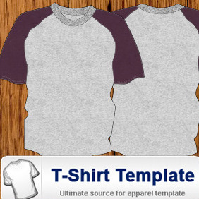 Youth Raglon T-shirt Template - бесплатный vector #216433