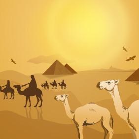 Egyptian Desert Landscape - vector gratuit #218143 