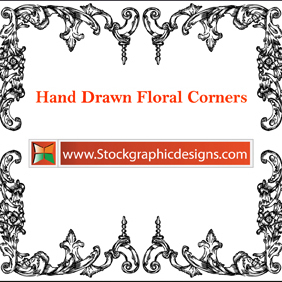 Hand Drawn Floral Corners - vector #221413 gratis