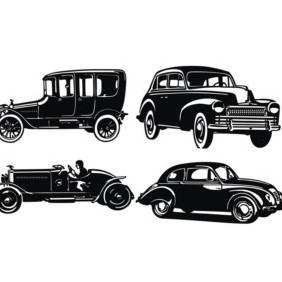 Old Car Silhouettes - Kostenloses vector #222423