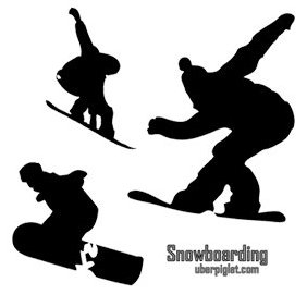 Snowboarding Vectors - vector gratuit #222993 