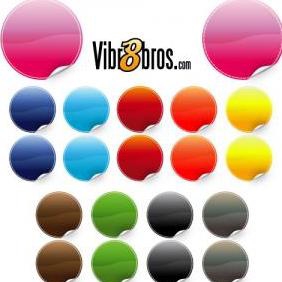 20 Poppy Color Sticker Vectors - бесплатный vector #223413