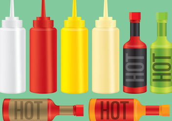 Sauce And Condiment Bottles - vector gratuit #274173 