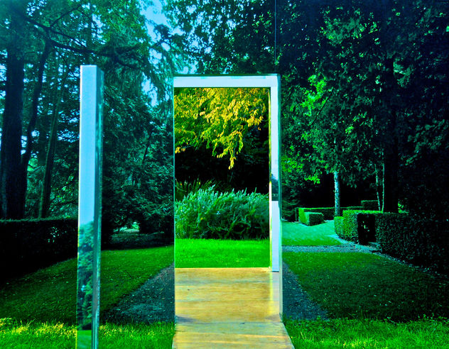 A garden with a door to a garden - Free image #285633