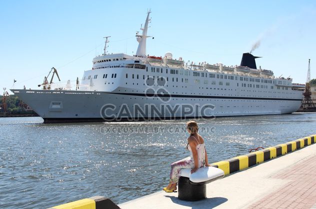 large beautiful cruise ship at sea - бесплатный image #301603