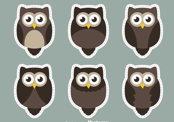 Owl Sticker Vectors - Free vector #302993