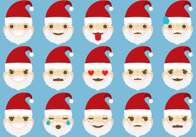 Santa Emoticons - бесплатный vector #304913