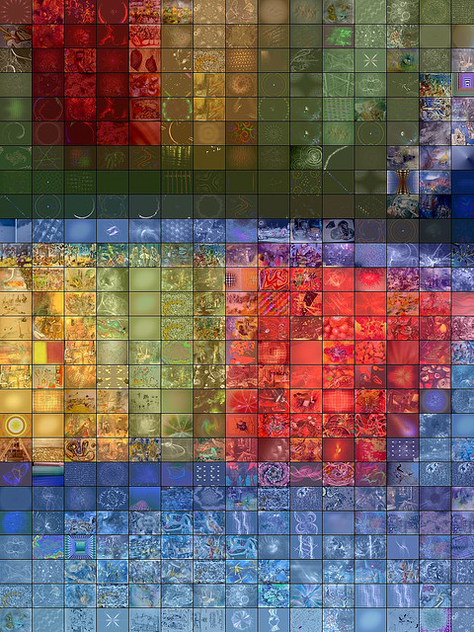 Colored Plate - Fractal Mosaic - image gratuit #309913 
