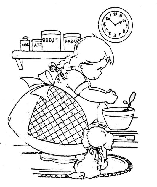 Cooking girl Coloring Book - бесплатный image #310353