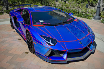 Chrome Blue Lamborghini Aventador AKA Big Blue - image gratuit #316403 
