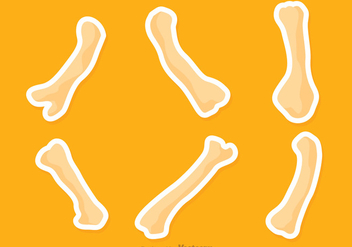Chicken Bone Flat Icons - бесплатный vector #317633