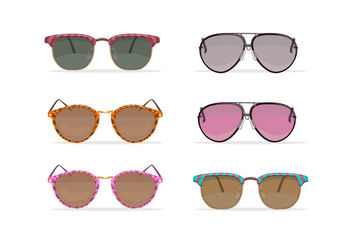 Oldschool sunglasses vectors - бесплатный vector #327943
