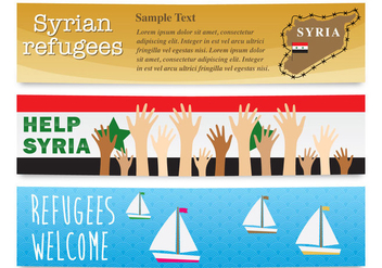 Refugee Banner Vectors - Free vector #328293