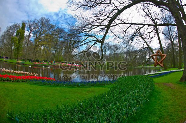 Lake in spring Keukenhof park, Holland - image #329143 gratis