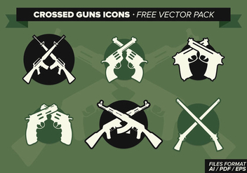 Crossed Guns Icons Free Vector Pack - Free vector #329543