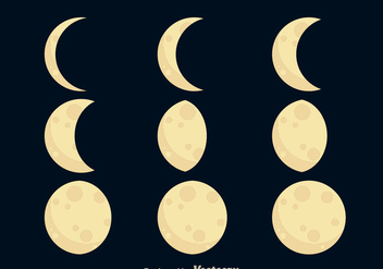 Moon Phases Icons - vector #333043 gratis