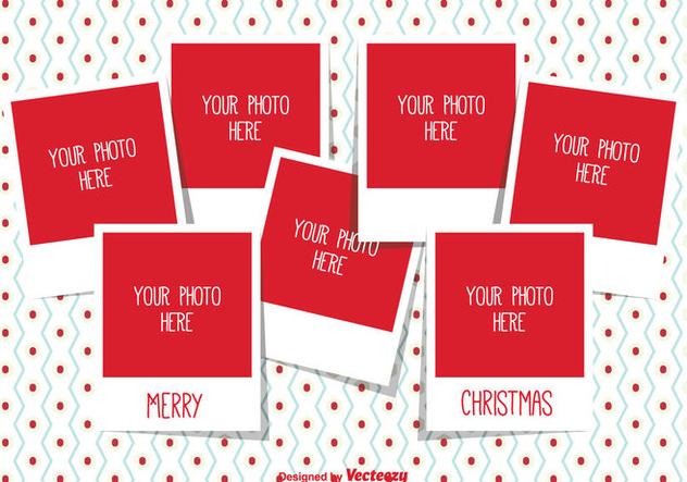 Christmas Photo Collage Template - vector gratuit #335293 