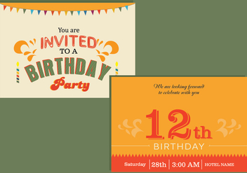 Happy birthday card invitation - Free vector #336133